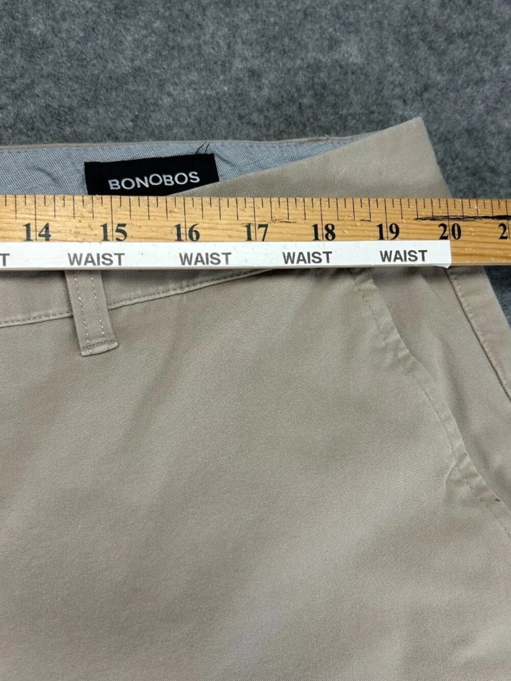 Bonobos Straight Chino Pants Mens 40x32 Light Beige Flat Front Preppy Comfort - Picture 10 of 16